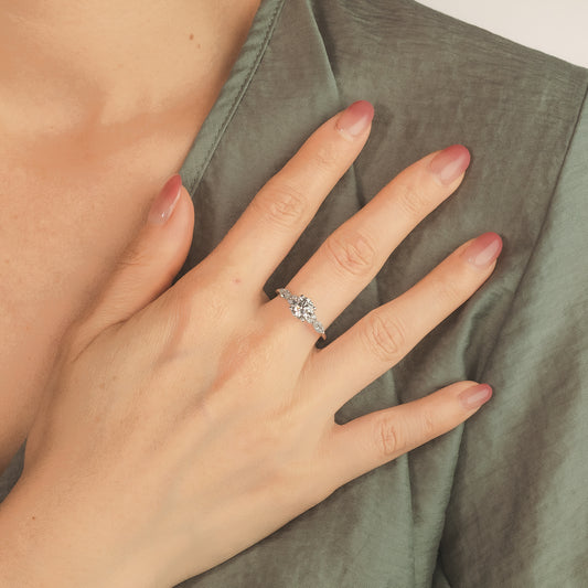 Lab Grown Diamond Engagement Ring in 14K White Gold (1.30 ct tw)