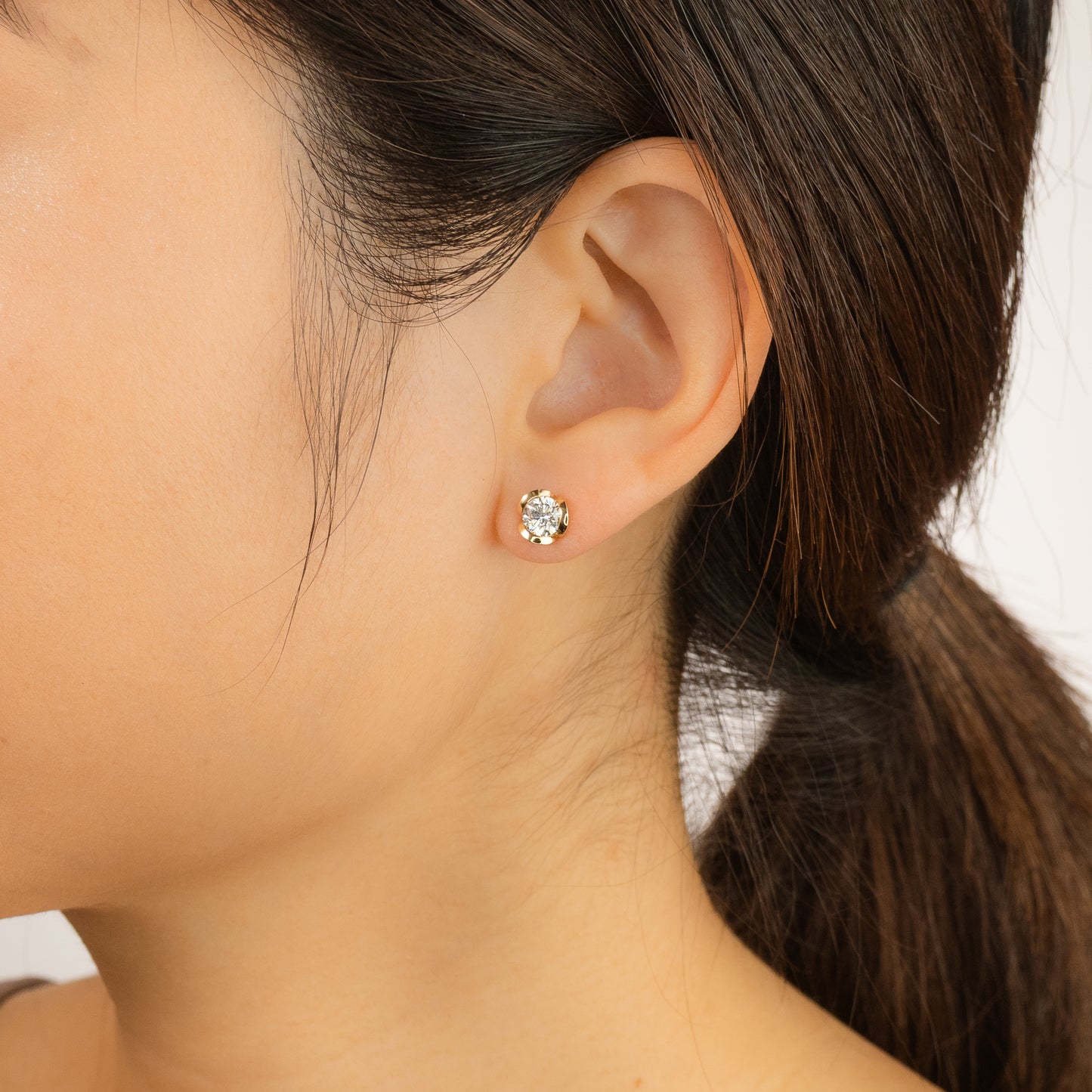 Lab Grown Diamond Flower Stud Earrings in 10K Yellow Gold (1.00 ct tw)