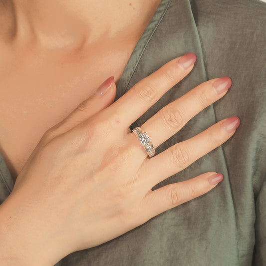 Princess Cut Lab Grown Diamond Engagement Ring in 14K White Gold (1.50 ct tw)