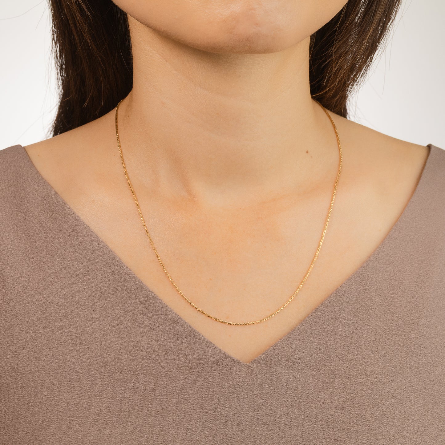 1.00mm 10K Yellow Gold Diamond Cut Wheat Chain (18")