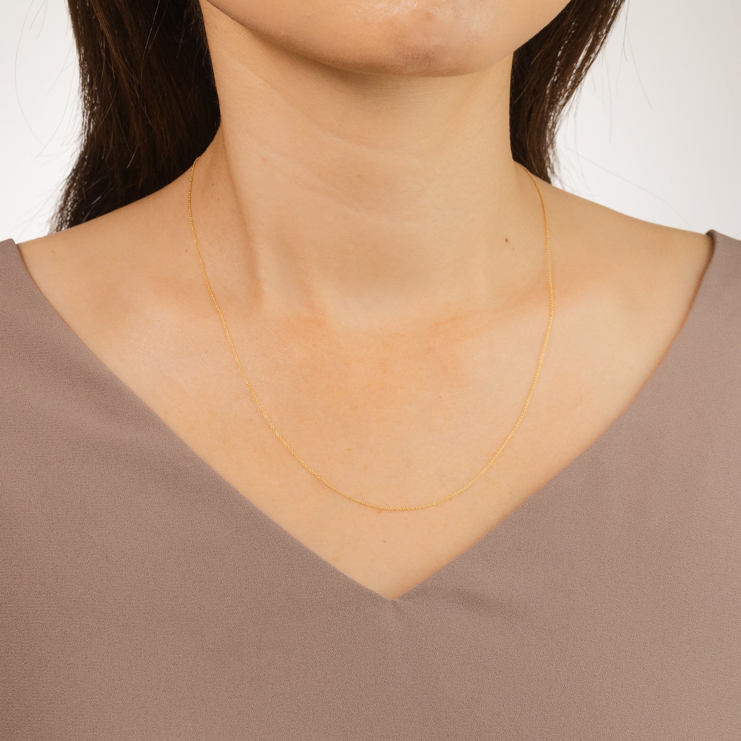 10K Italian Yellow Gold 1mm Round Cable Chain (18")