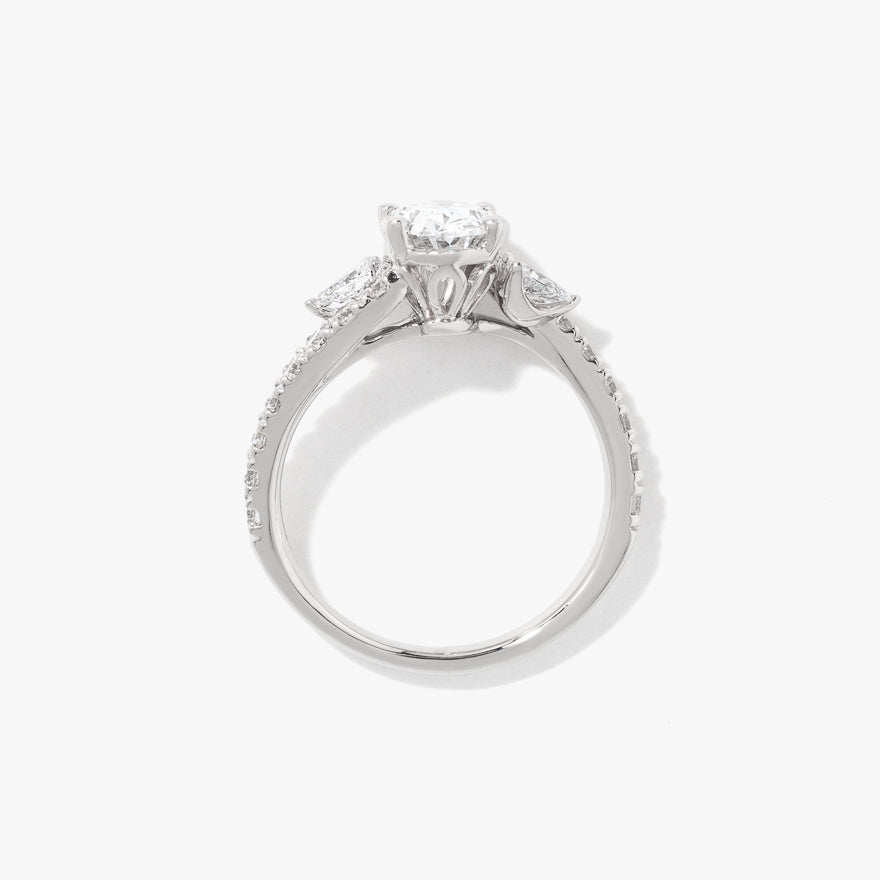 Lab Grown Oval Cut Diamond Engagement Ring in 14K White Gold (2.25 ct tw)