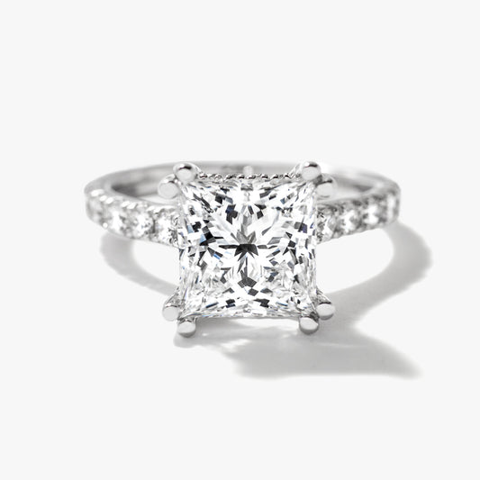 Lab Grown Princess Cut Diamond Engagement Ring (3.75ct tw)