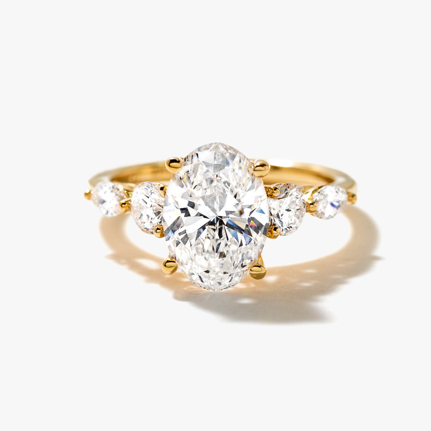 Lab Grown Oval Cut Diamond Engagement Ring in 14K Yellow Gold (2.75 ct tw)