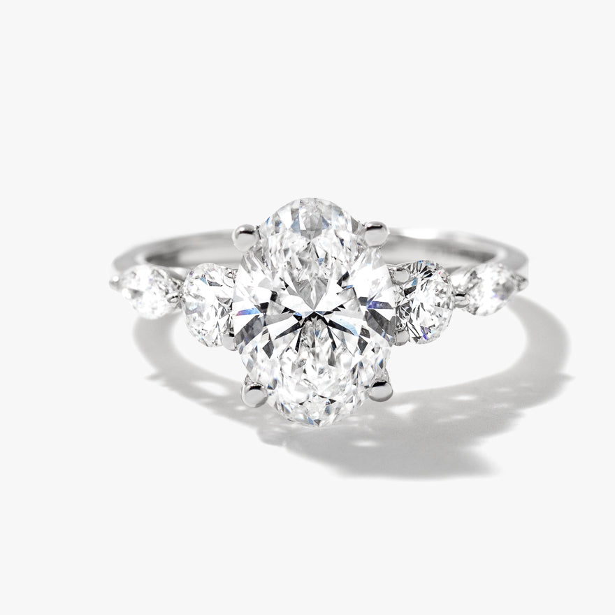 Lab Grown Oval Cut Diamond Engagement Ring in 14K White Gold (2.75 ct tw)