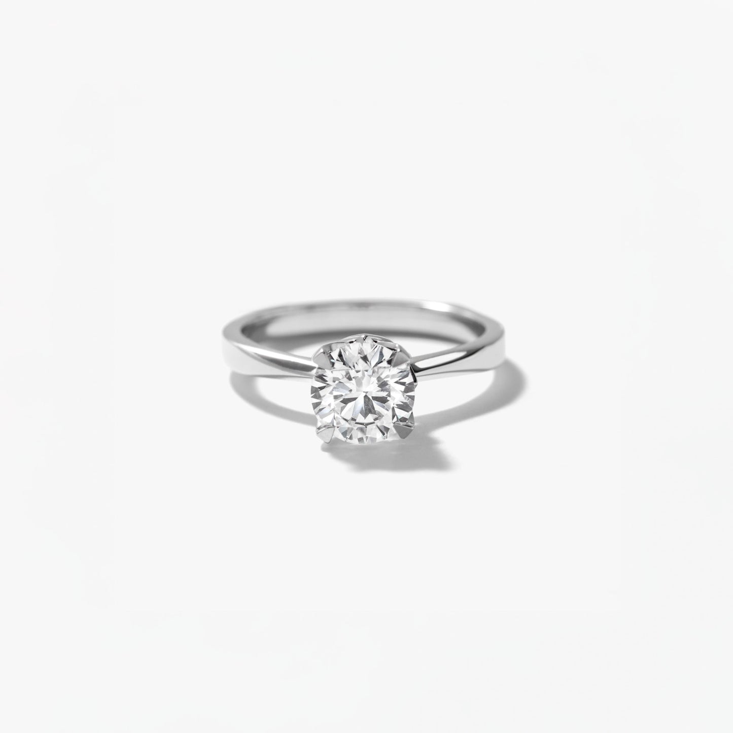 Lab Grown Round Cut Diamond Engagement Ring in 14K White Gold (1.00 ct tw)