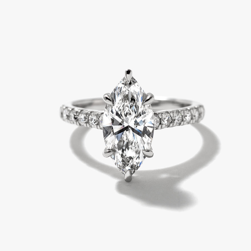 Lab Grown Marquise Cut Diamond Engagement Ring in 14K White Gold (2.50 ct tw)