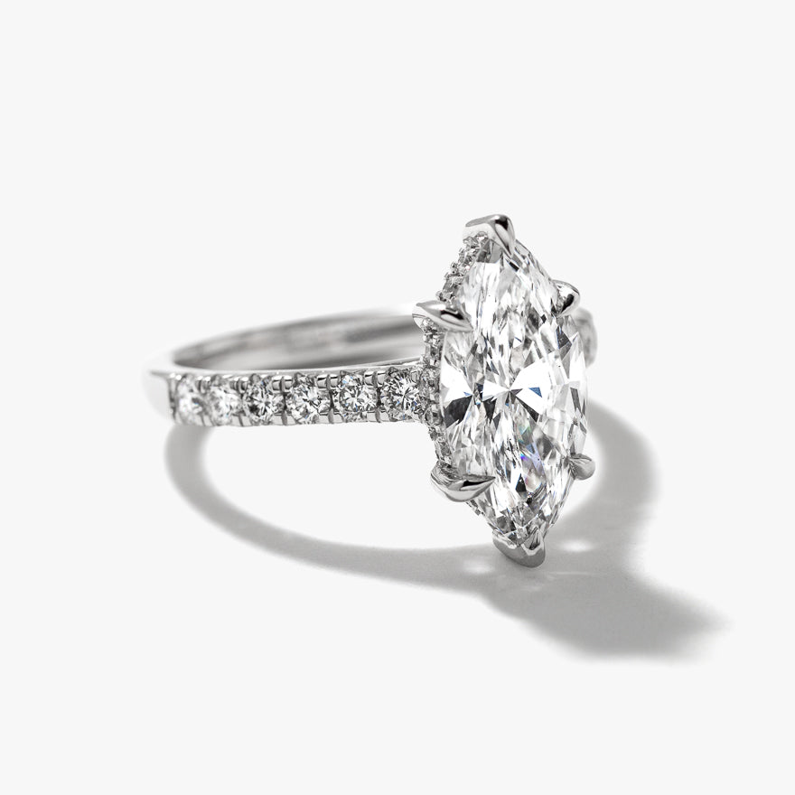 Lab Grown Marquise Cut Diamond Engagement Ring in 14K White Gold (2.50 ct tw)