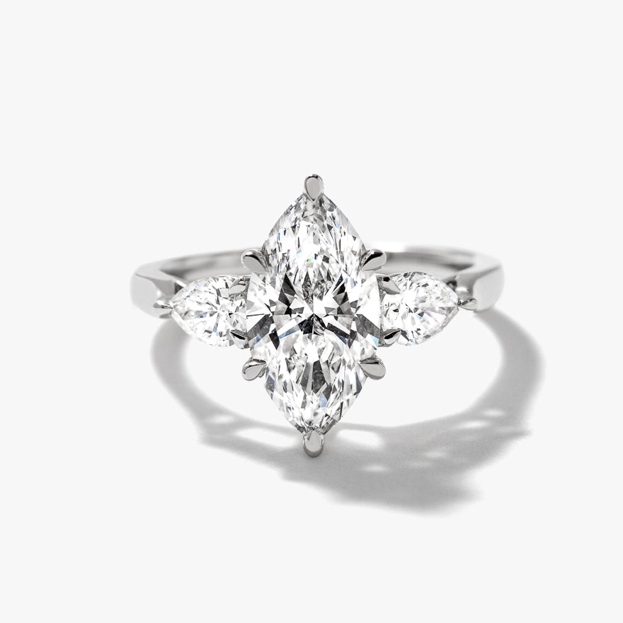 Lab Grown Marquise Cut Diamond Engagement Ring in 14K White Gold (2.50 ct tw)