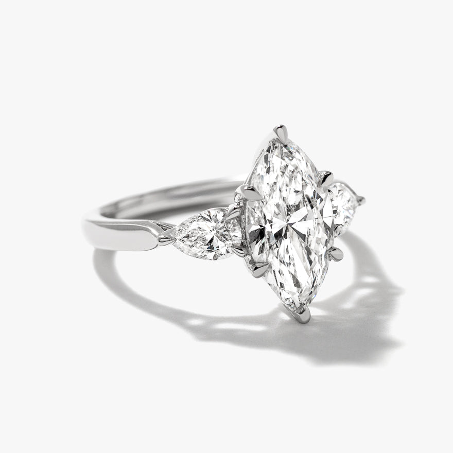 Lab Grown Marquise Cut Diamond Engagement Ring in 14K White Gold (2.50 ct tw)