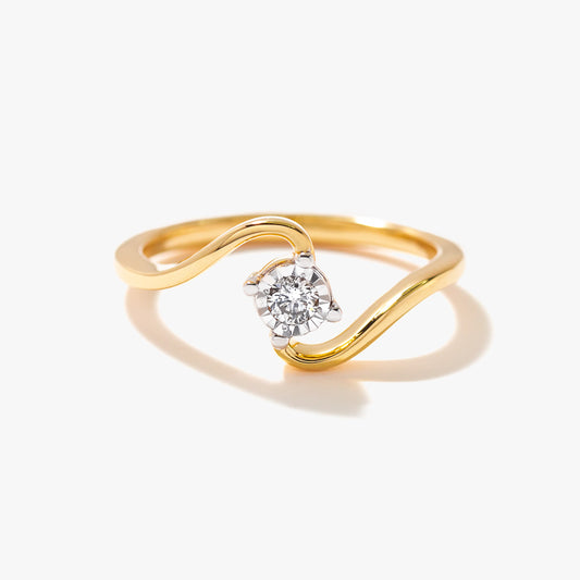 Promise Ring in 10K Yellow and White Gold (0.08 ct tw)