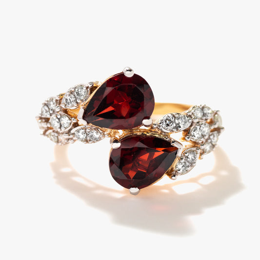 Garnet Ring in 10K Yellow Gold
