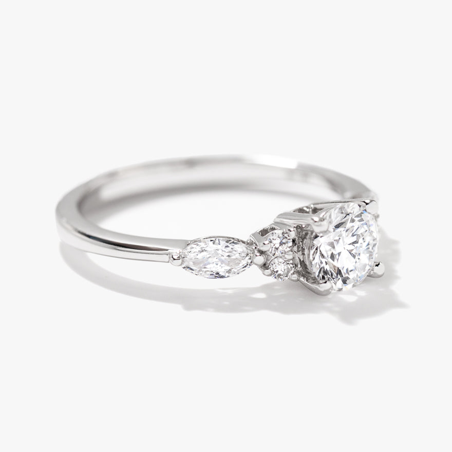 Lab Grown Diamond Engagement Ring In 14K White Gold (0.77 ct tw)