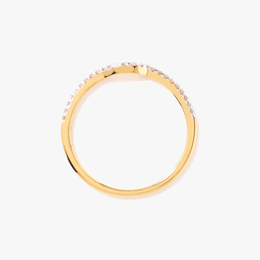 U Shape Matching Wedding Band in 14K Yellow Gold (0.13 ct tw)