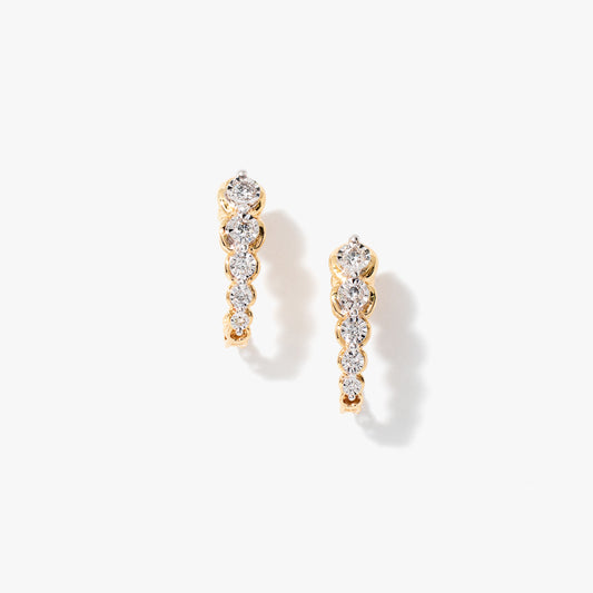 Diamond J Hook Earrings in 10K White and Yellow Gold (0.16 ct tw)