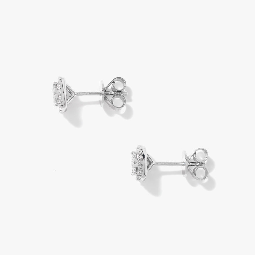 Diamond Cluster Earrings in 10K White Gold (0.50 ct tw)