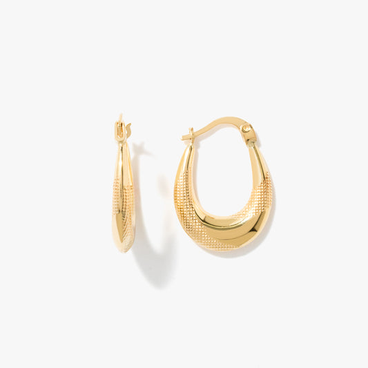 Oval Hoop Earrings in 10K Yellow Gold