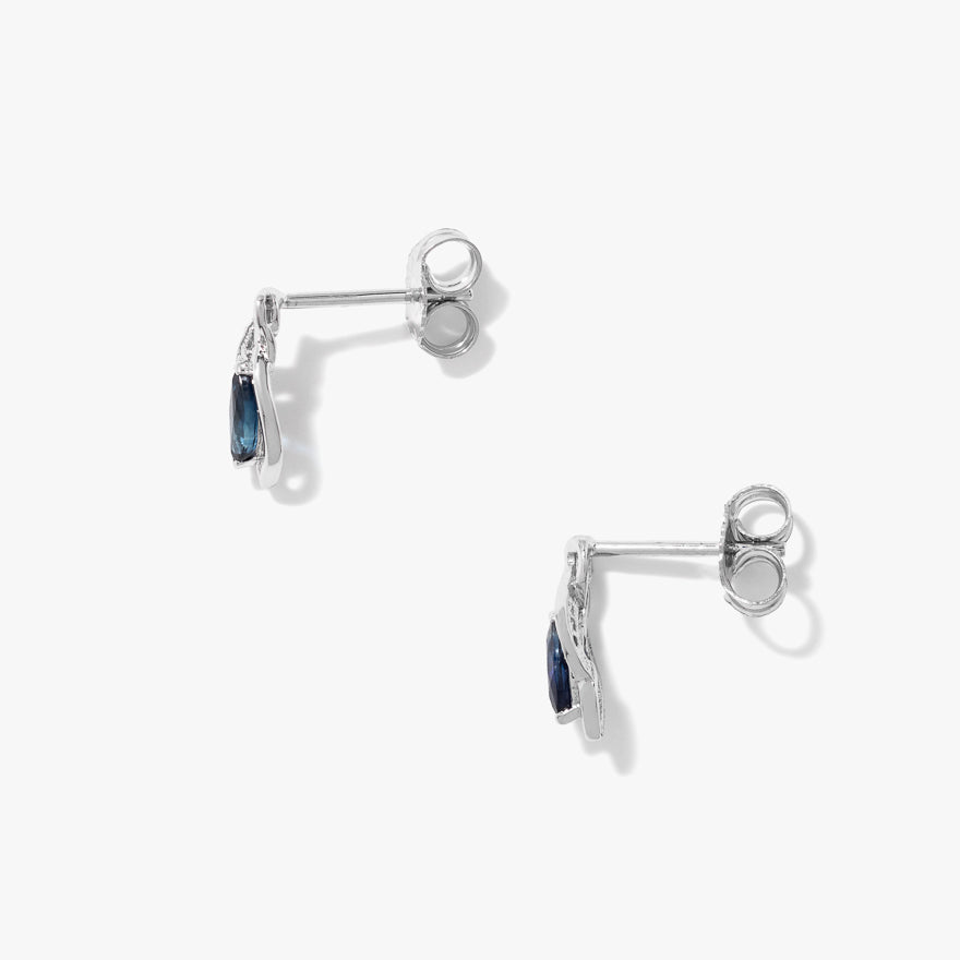 Sapphire Earrings in 10K White Gold