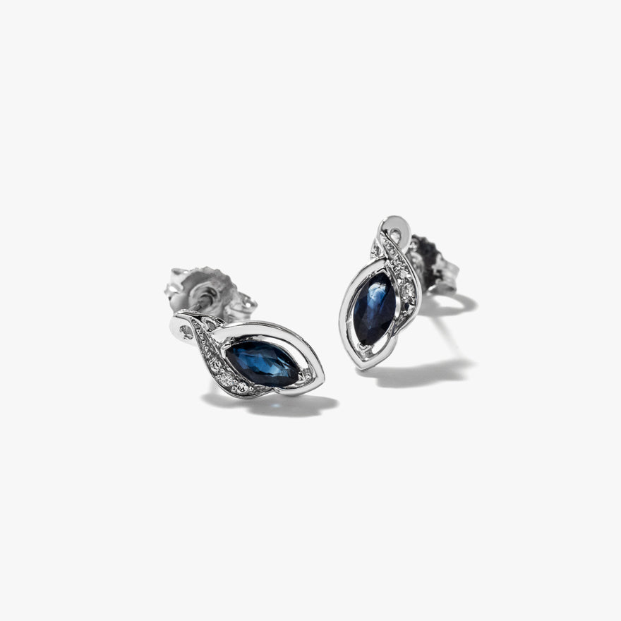 Sapphire Earrings in 10K White Gold
