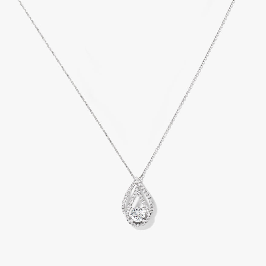 Lab Grown Diamond Necklace in 10K White Gold (0.74 ct tw)