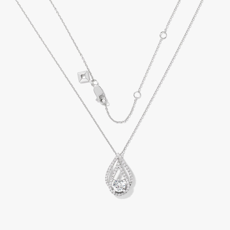 Lab Grown Diamond Necklace in 10K White Gold (0.74 ct tw)