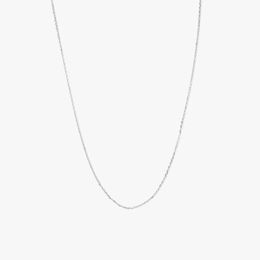 0.8mm Diamond Cut Cable Chain in 10K White Gold (18")