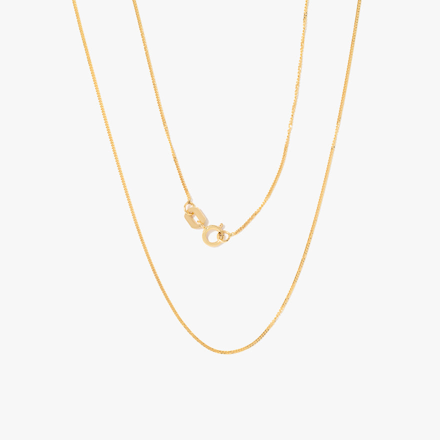 10K Yellow Gold 0.74mm Curb Chain (18")