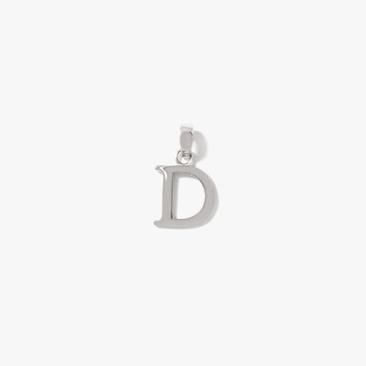 "D" Initial Pendant in 10K White Gold