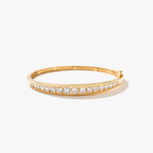 Lab Grown Diamond Bangle Bracelet In 14K Yellow Gold (3.00 ct tw)