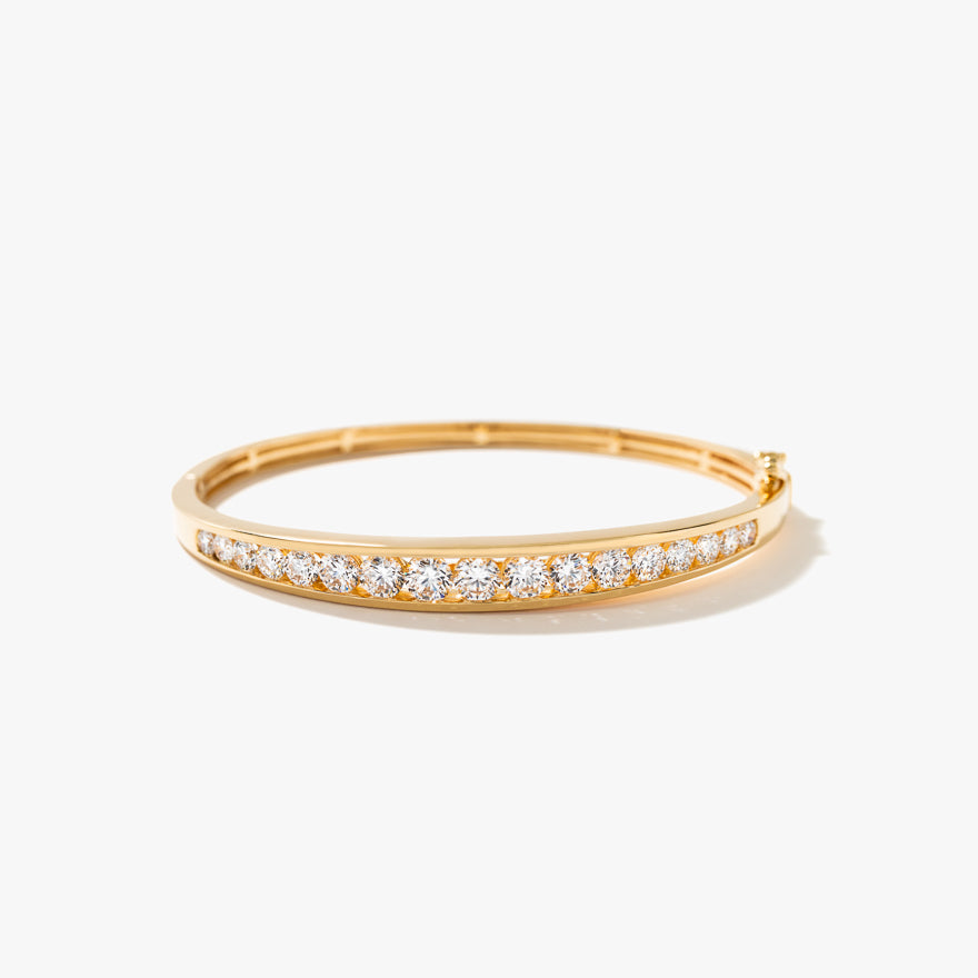 Lab Grown Diamond Bangle Bracelet In 14K Yellow Gold (3.00 ct tw