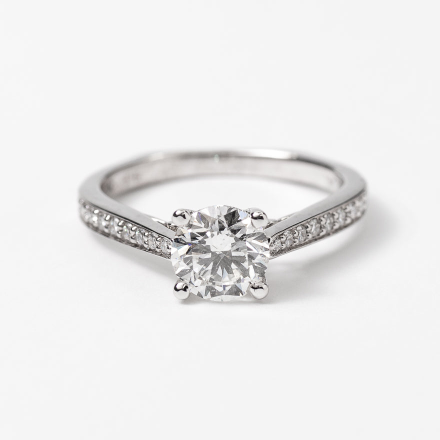 Diamond Engagement Ring in 18K White Gold 1.16 ct tw)