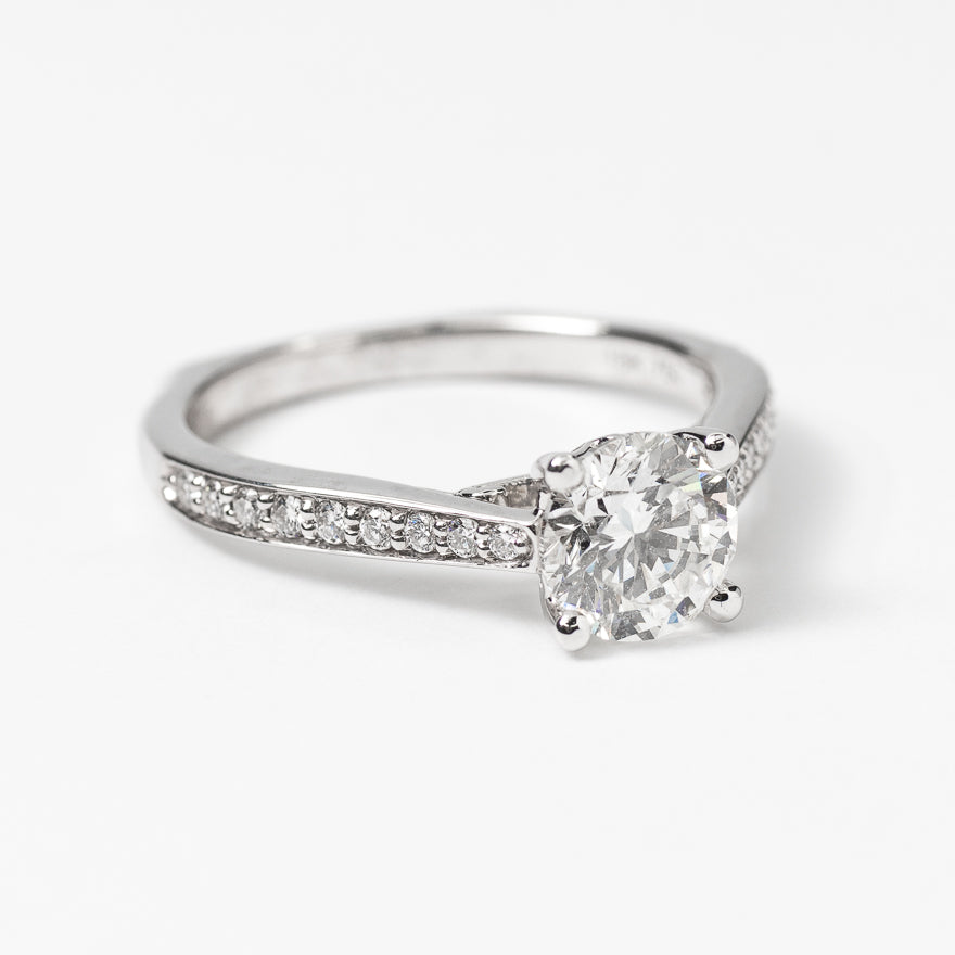 Diamond Engagement Ring in 18K White Gold 1.16 ct tw)