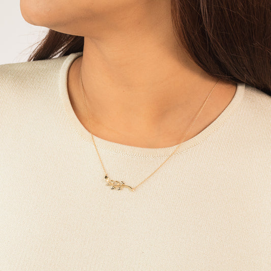 Leaf Vine Necklace in 10K Yellow Gold