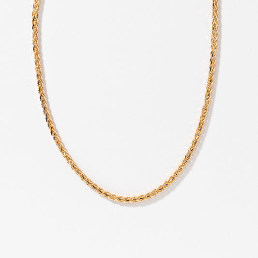 10K Diamond Cut Yellow Gold Round 1.3mm Wheat Chain (20")