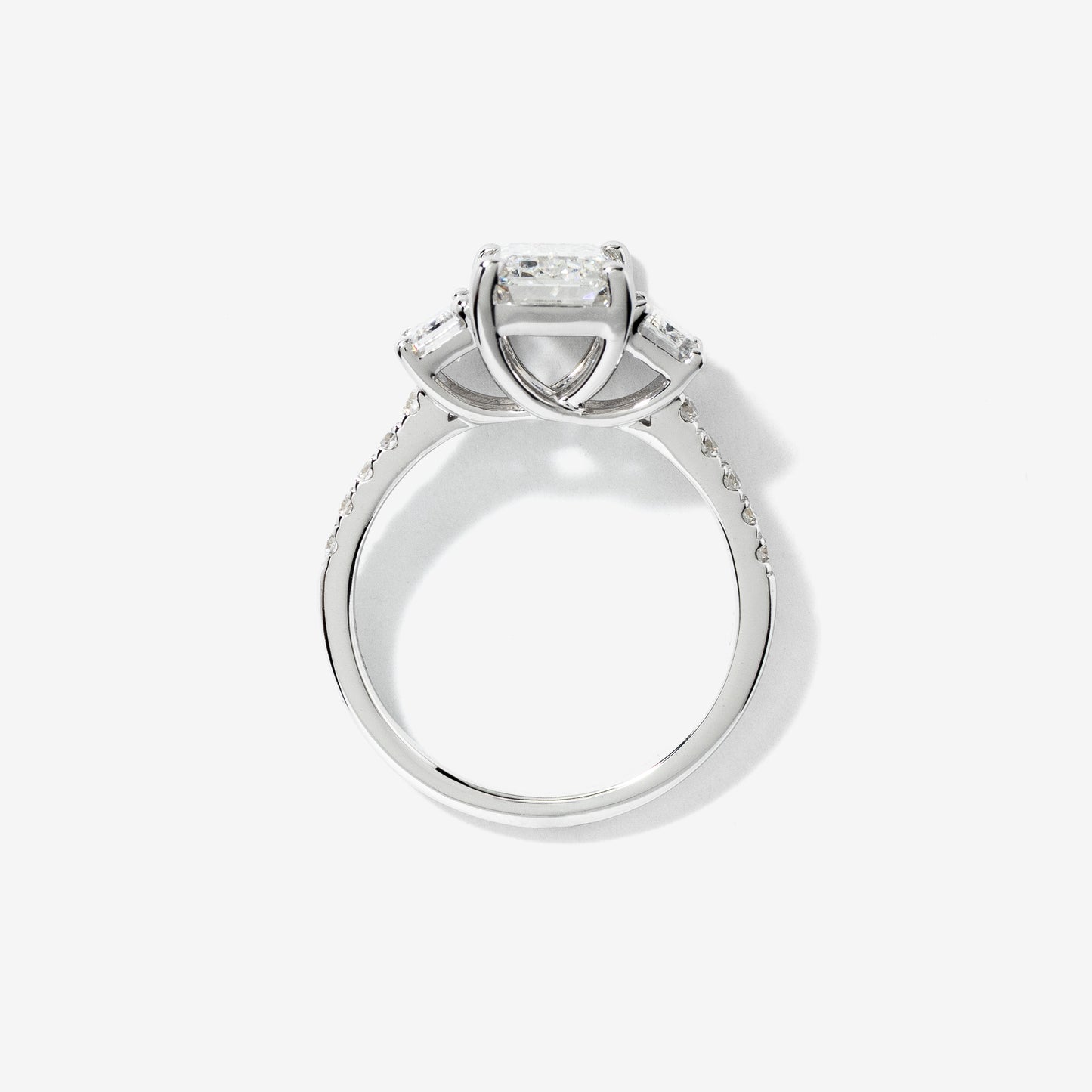Emerald Cut Lab Grown Diamond Engagement Ring in 14K White Gold (2.85 ct tw)