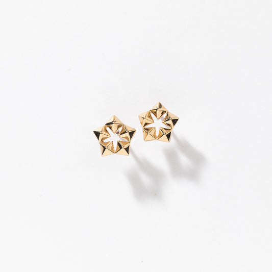Star Stud Earrings in 10K Yellow Gold