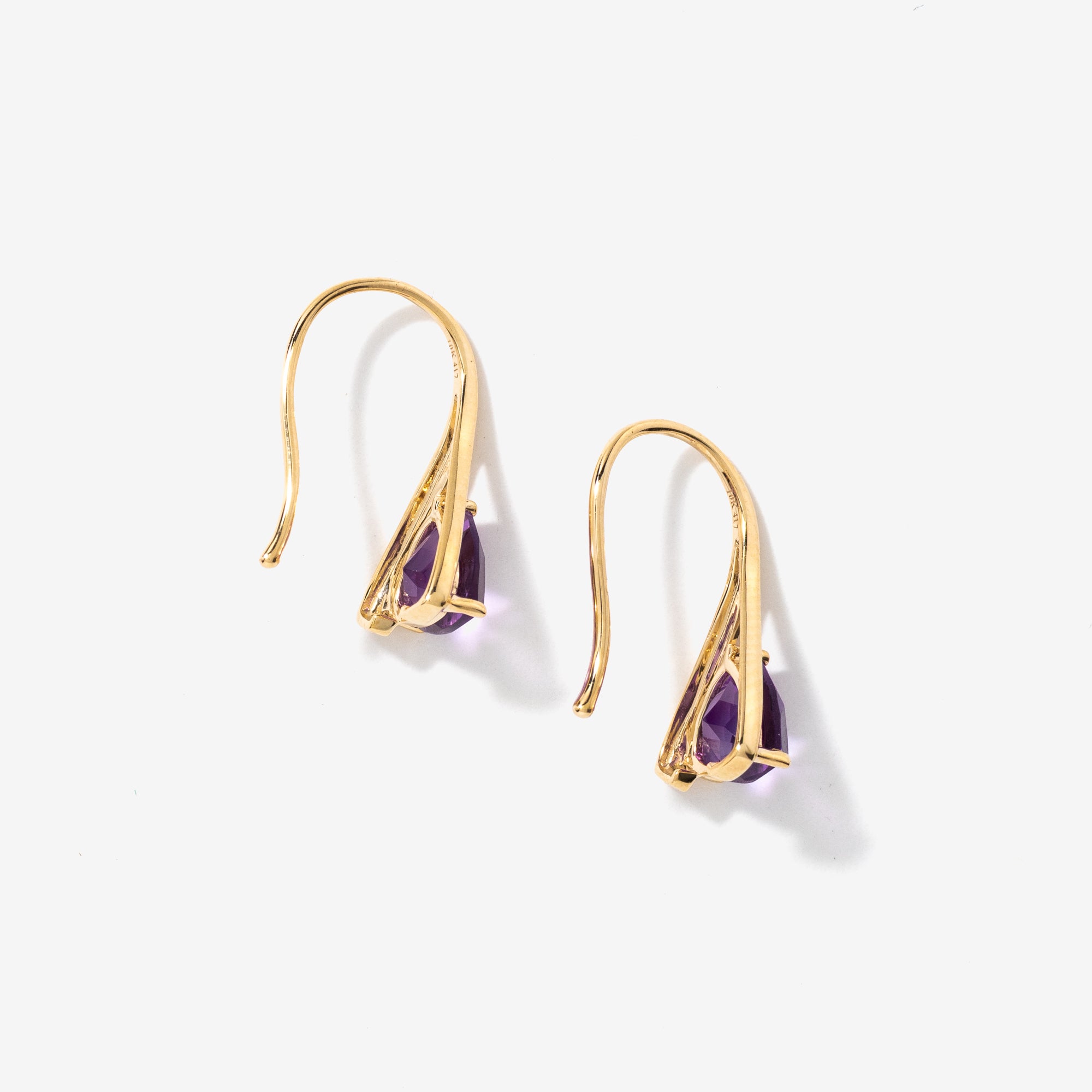 Amethyst Earrings in 10K Yellow Gold