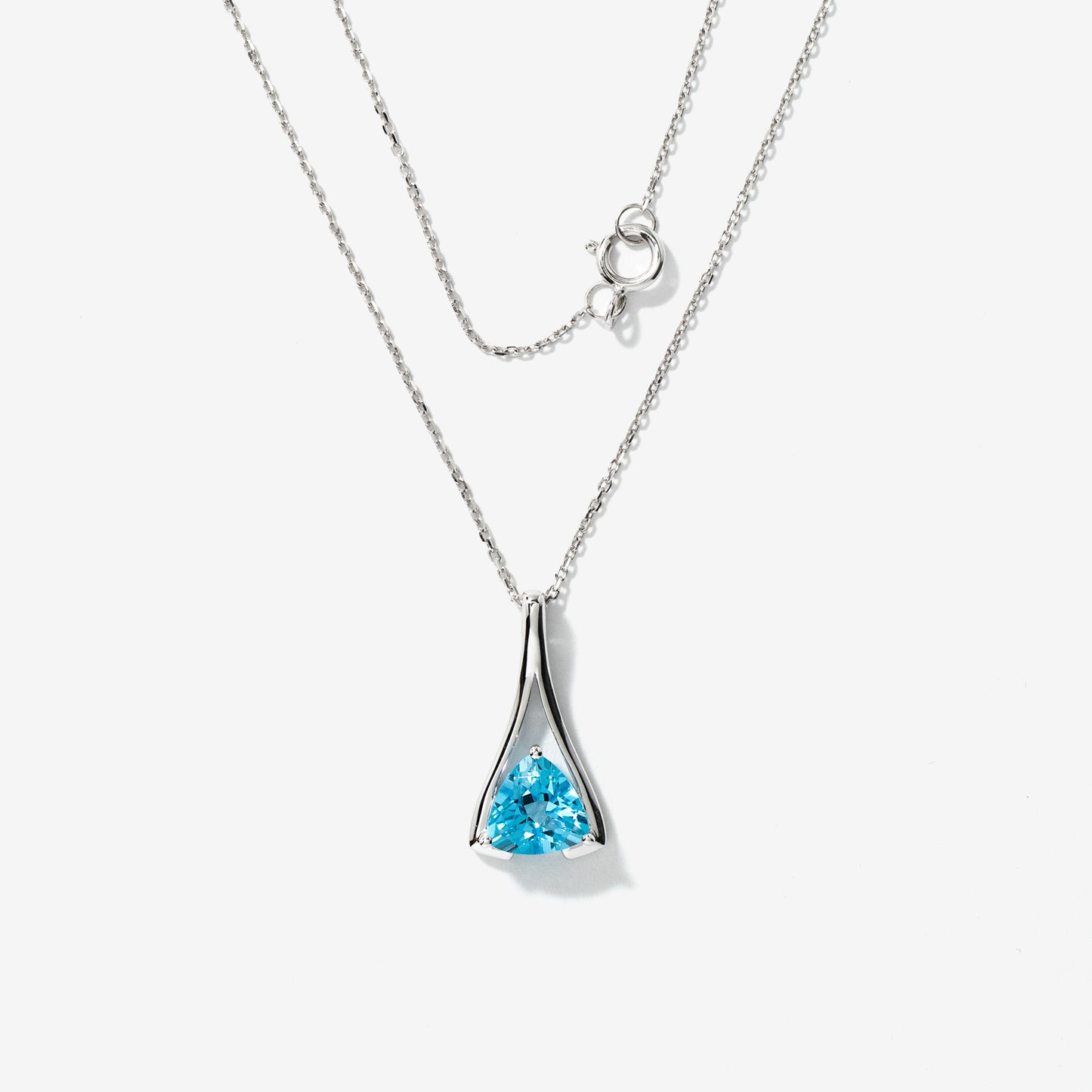 Blue Topaz Necklace in 10K White Gold