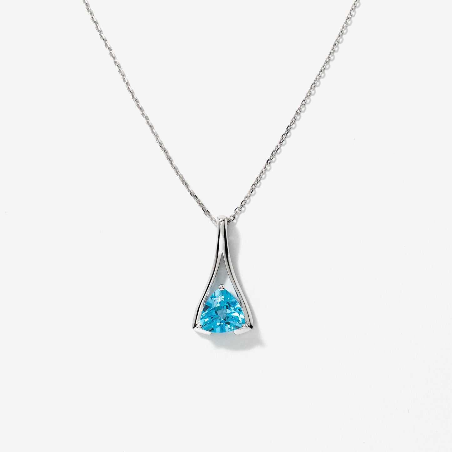Blue Topaz Necklace in 10K White Gold