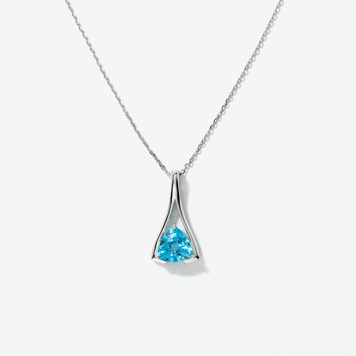 Blue Topaz Necklace in 10K White Gold