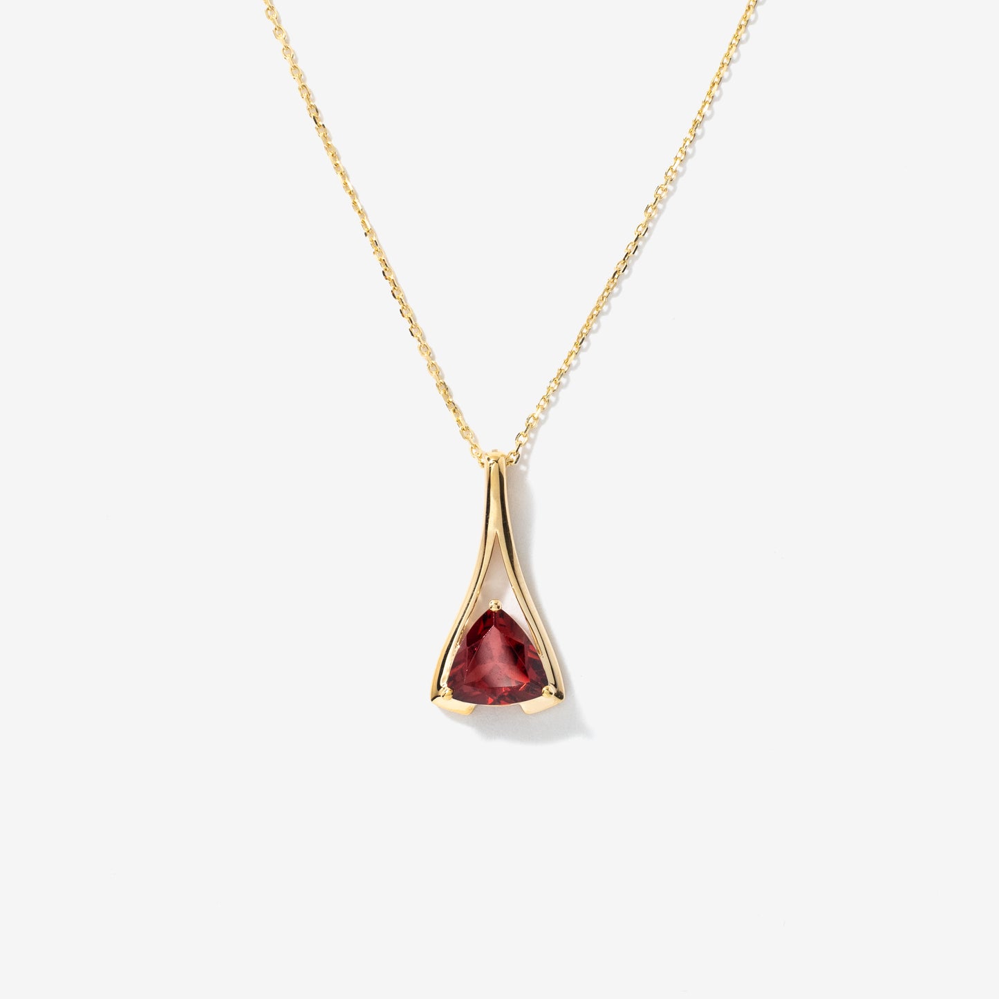 Garnet Necklace in 10K White Gold