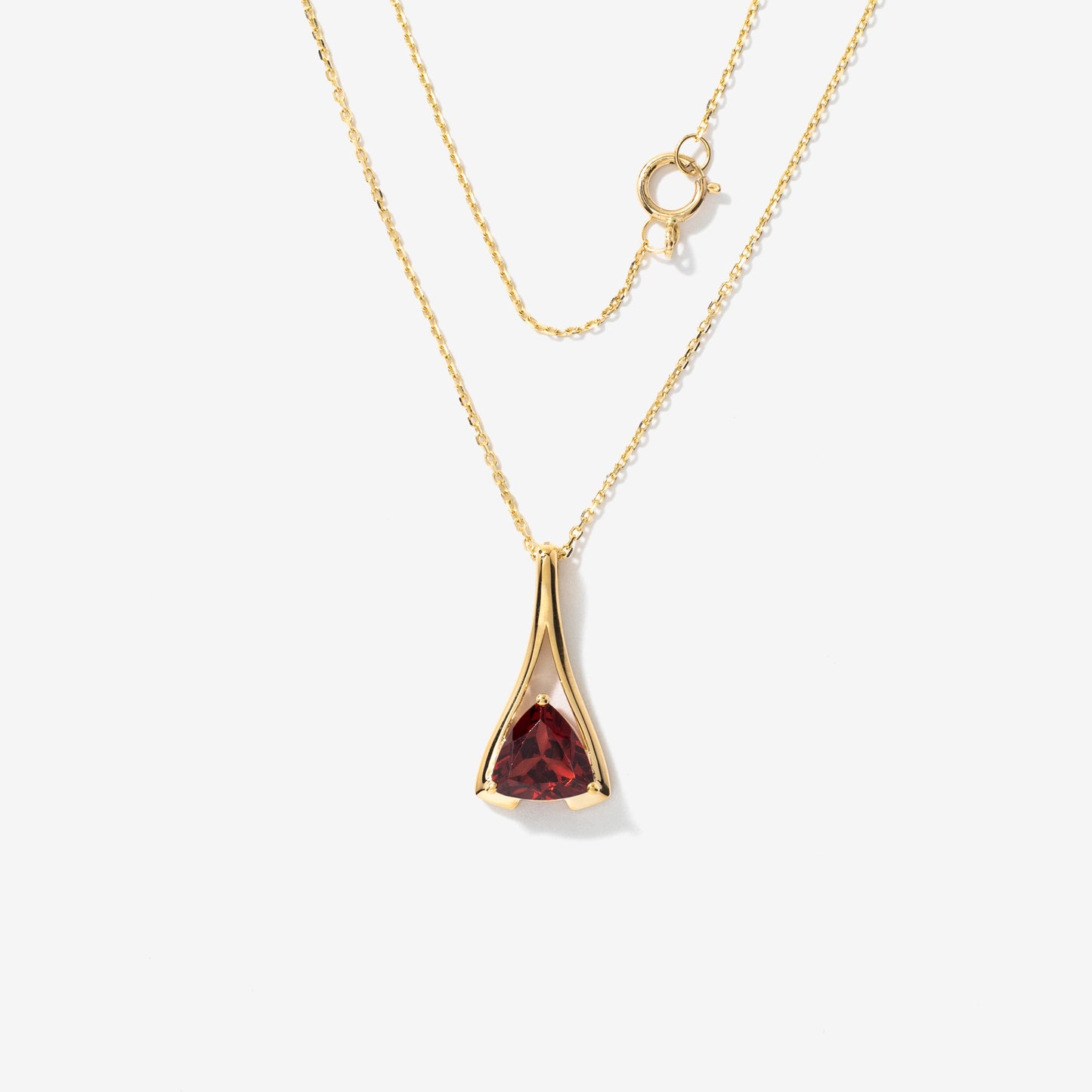 Garnet Necklace in 10K White Gold