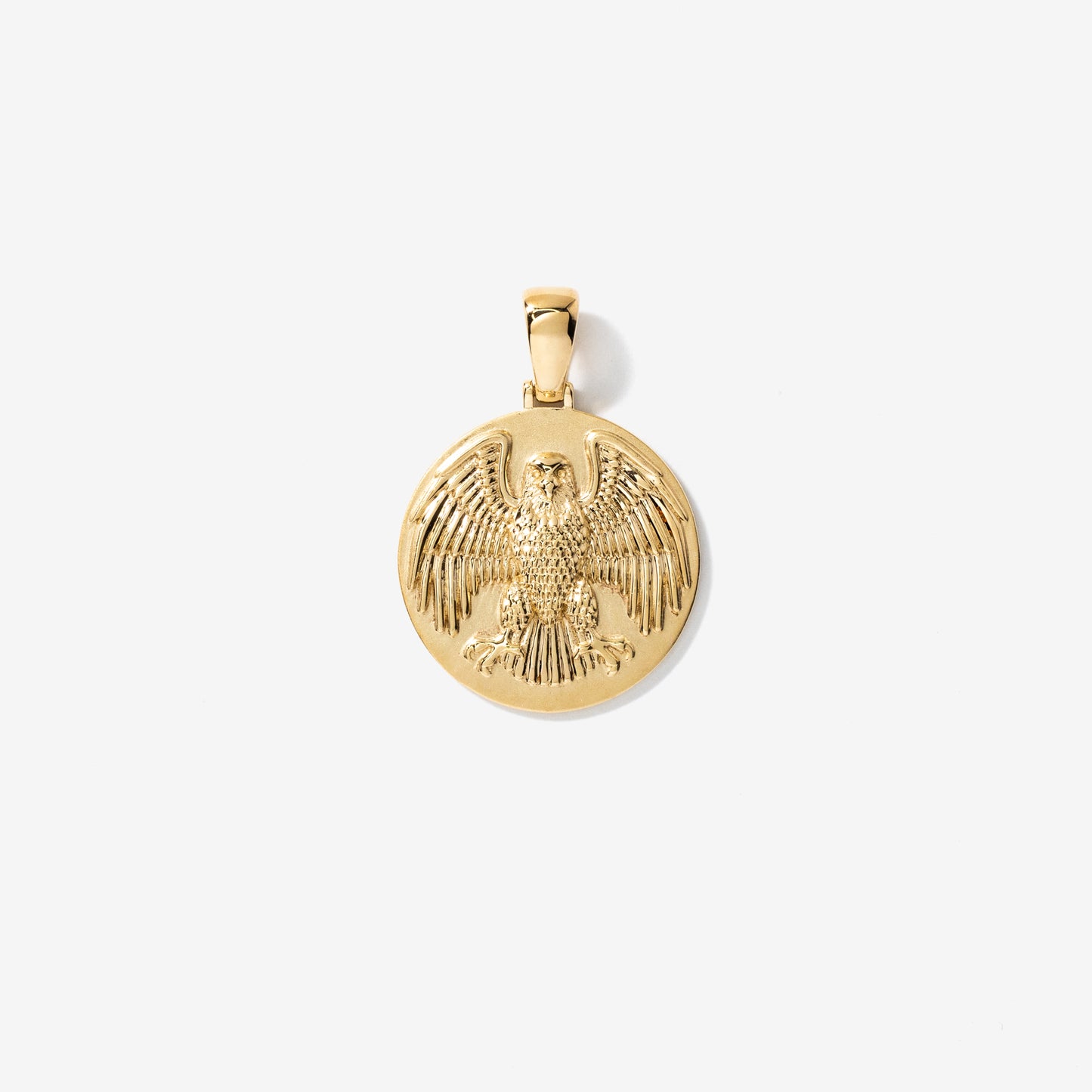 Eagle Medallion Charm Necklace in 10K Yellow Gold