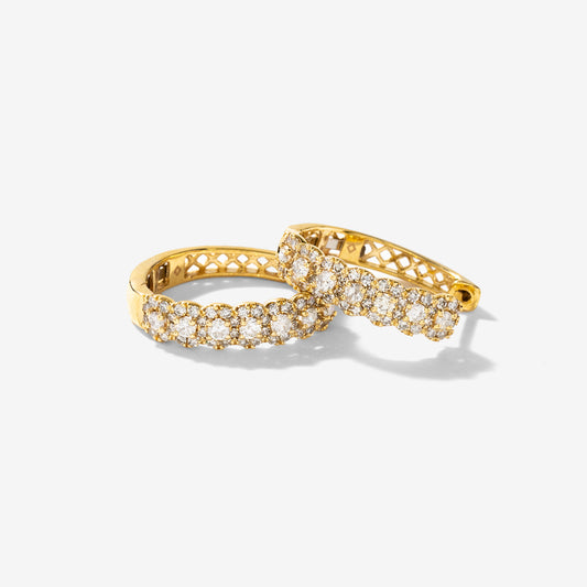Diamond Hoop Earrings in 10K Yellow Gold (1.00 ct tw)