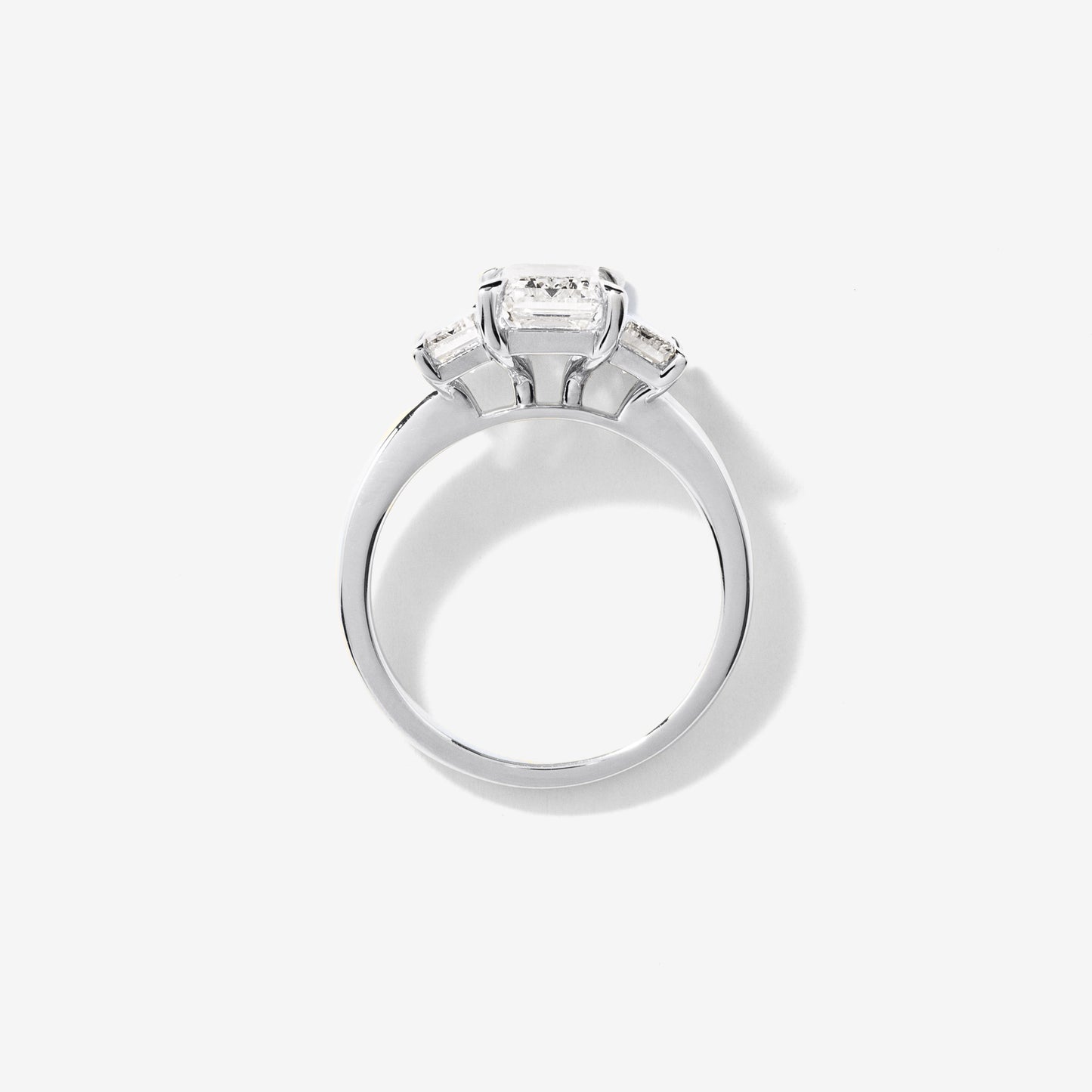 Lab Grown Three Stone Emerald Cut Diamond Engagement Ring in 14K White Gold (3.00 ct tw)