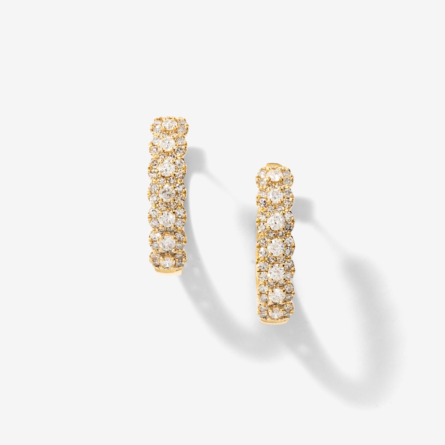Diamond Hoop Earrings in 10K Yellow Gold (1.00 ct tw)