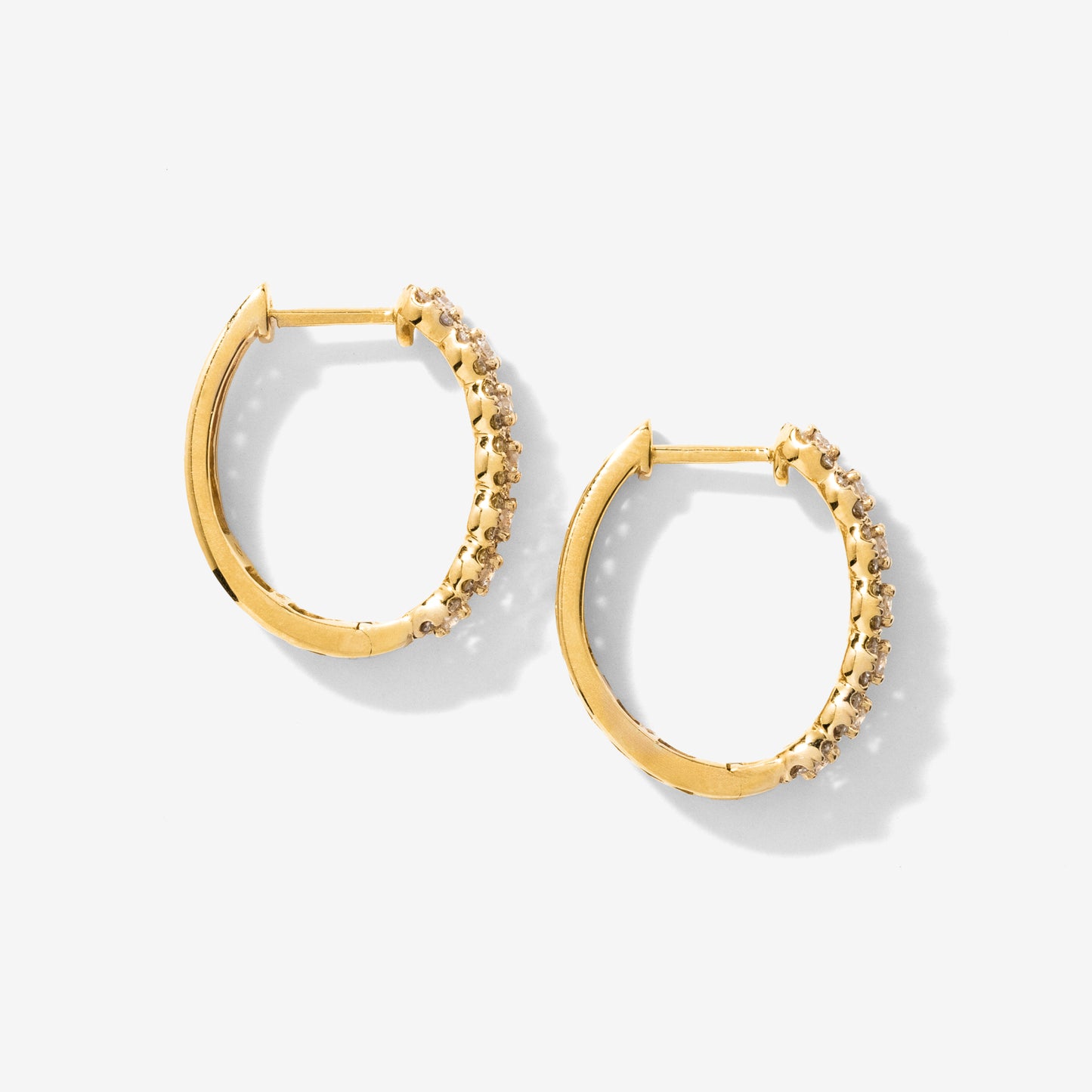 Diamond Hoop Earrings in 10K Yellow Gold (1.00 ct tw)