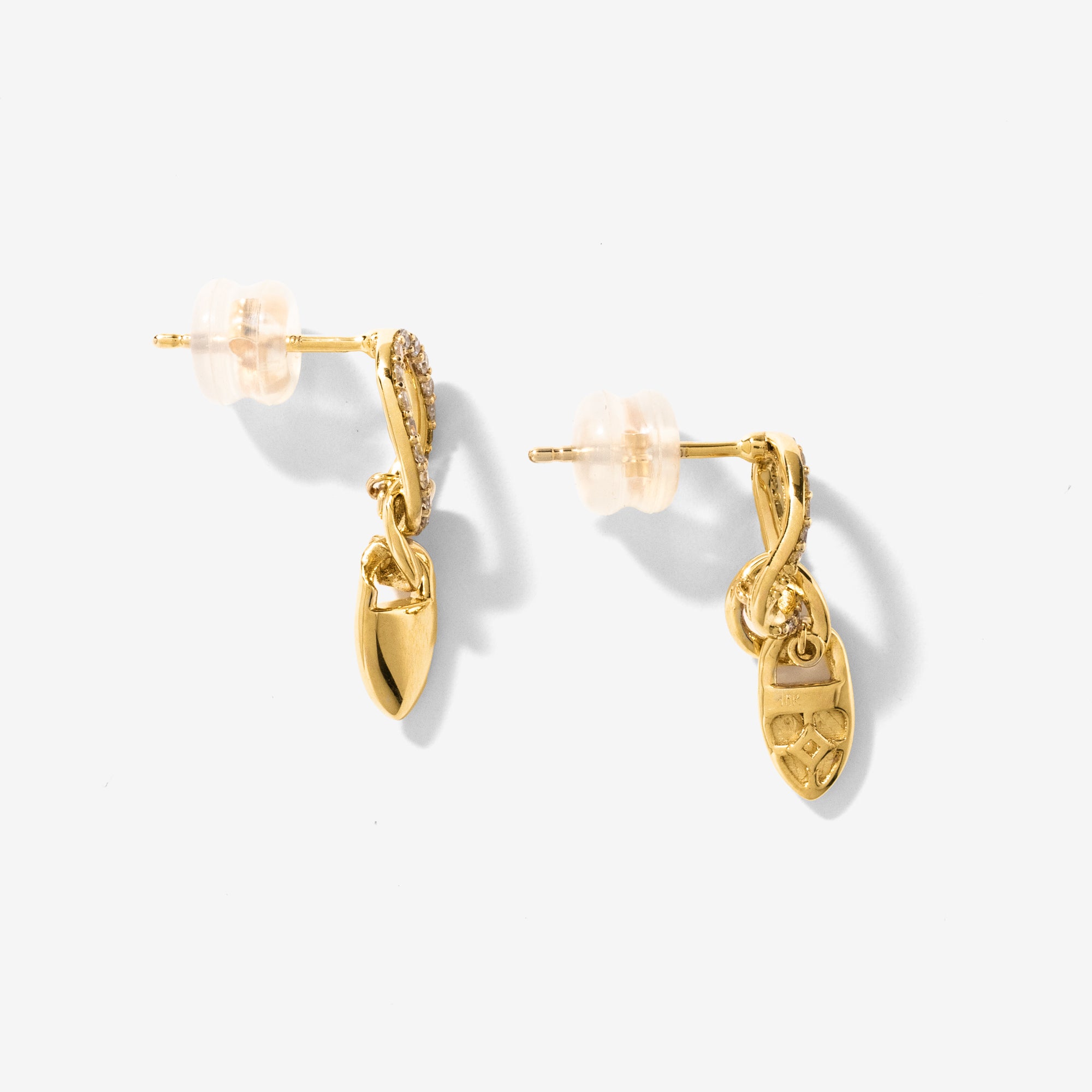 Diamond Cluster Dangle Earrings in 10K Yellow Gold (0.20 ct tw)