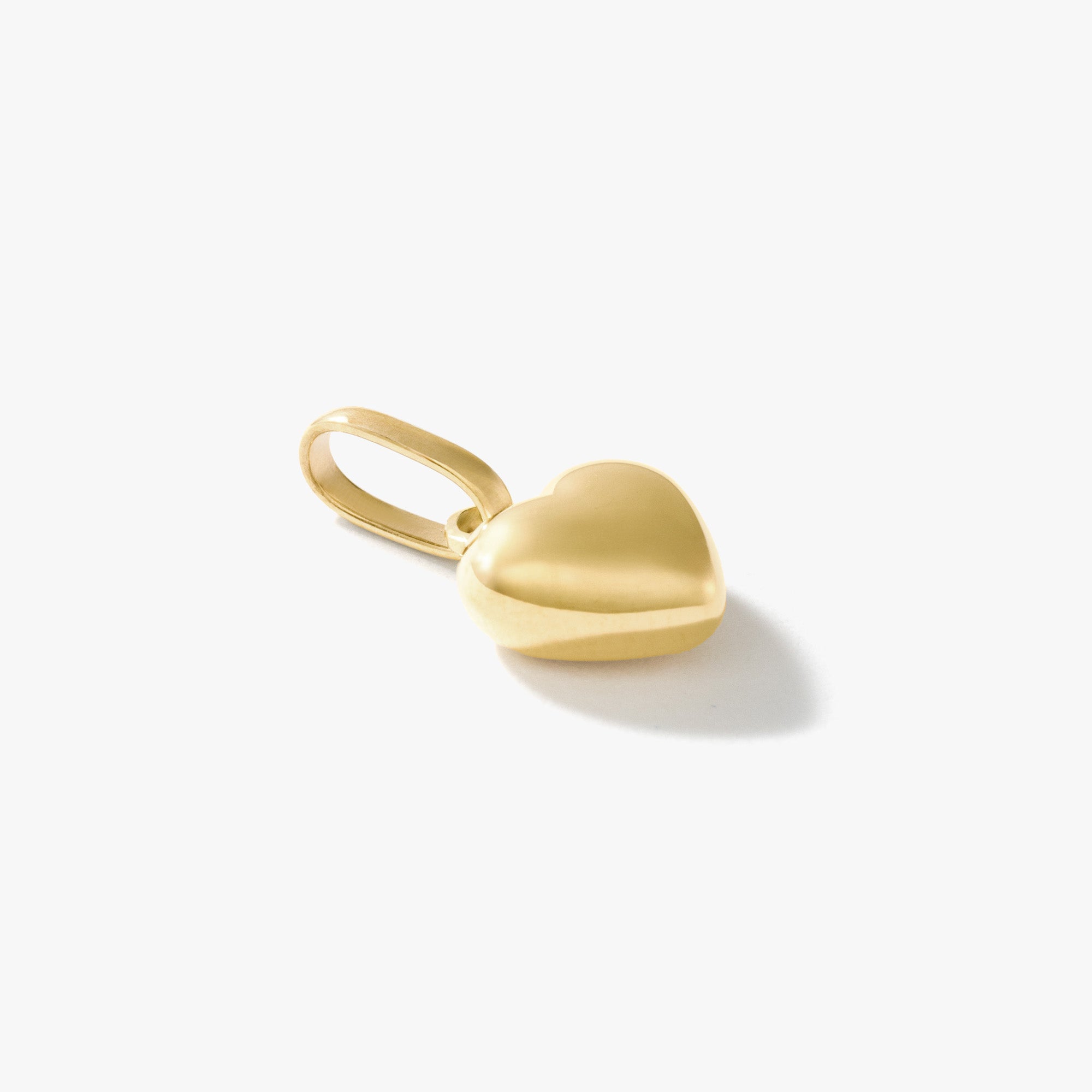 Puff Heart Charm in 10K Yellow Gold