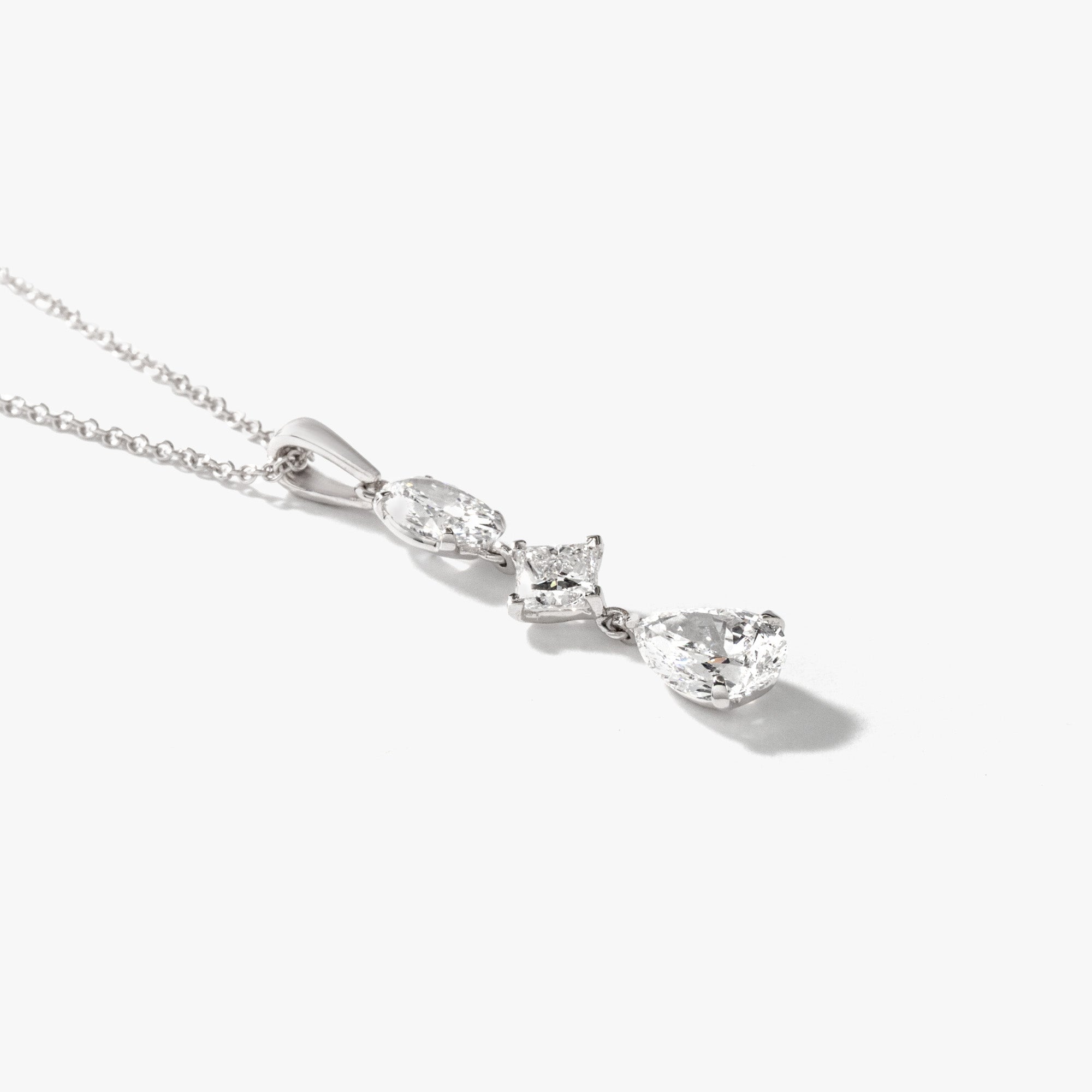 Lab Grown Diamond Necklace in 10K White Gold (1.50 ct tw)